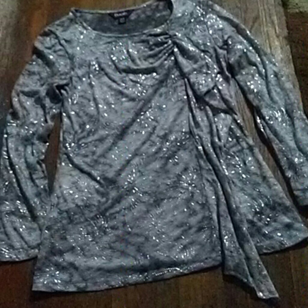 New Dusak Designs grey/silver beaded burnout top - Picture 2 of 8